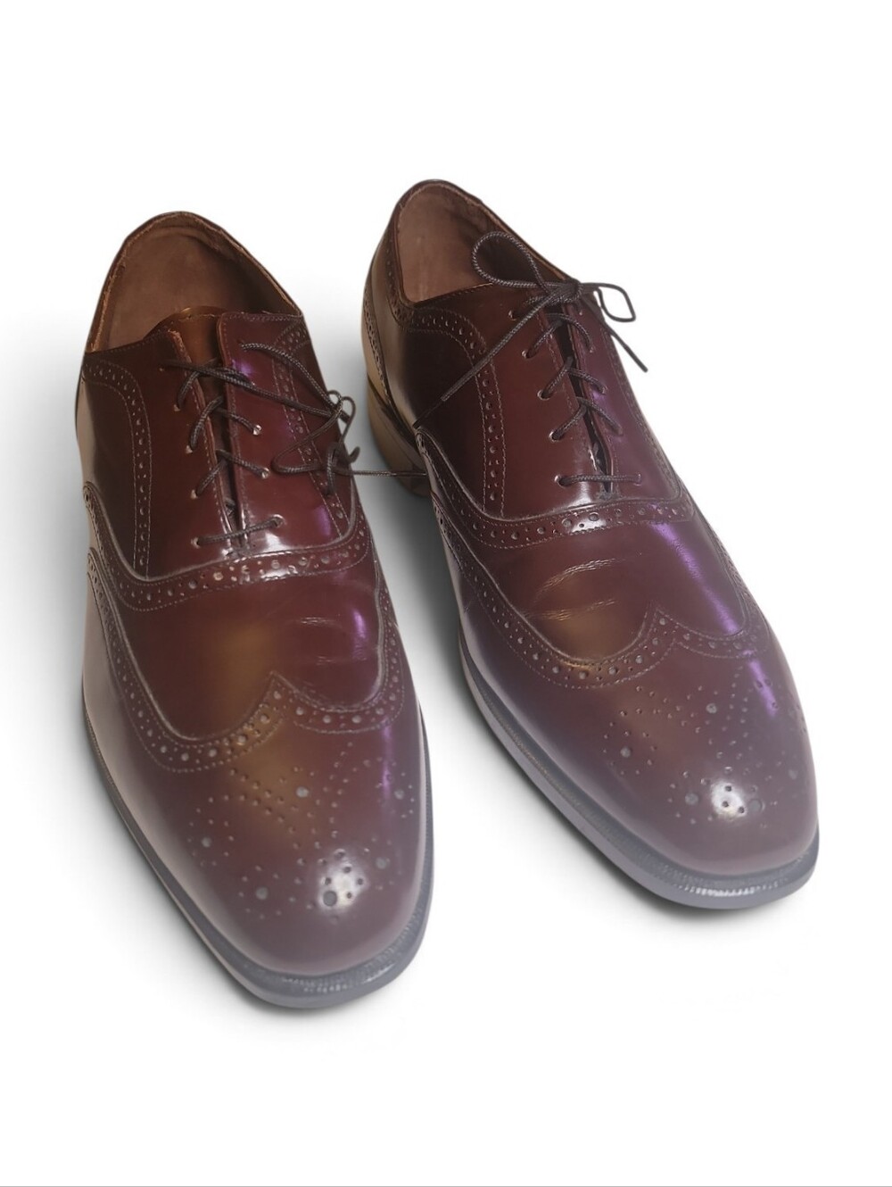 Rare Bostonian FootSavers Longwing Wingtip Shoes Men 13 B/D Oxblood Leather